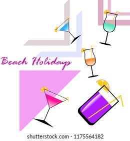 coctail summer holiday vector background