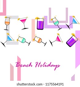 coctail summer holiday vector background