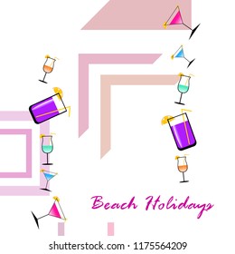 coctail summer holiday vector background