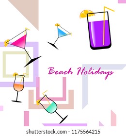 coctail summer holiday vector background
