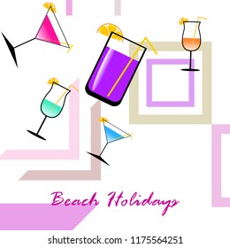 coctail summer holiday vector background