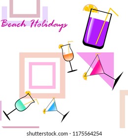 coctail summer holiday vector background