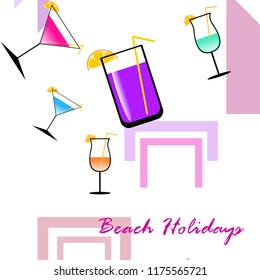 Coctail Summer Holiday Vector Background Stock Vector (Royalty Free Coctail Summer Holiday Vector Background Stock Vector (Royalty Free