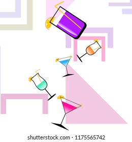 coctail summer holiday vector background