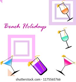 coctail summer holiday vector background