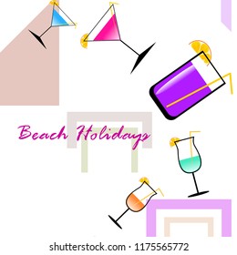 coctail summer holiday vector background