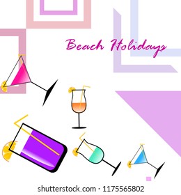 coctail summer holiday vector background
