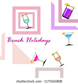 coctail summer holiday vector background