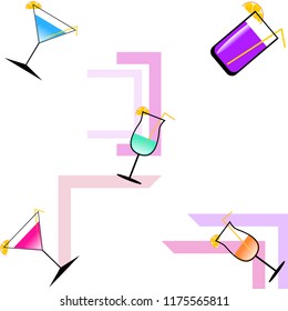 coctail summer holiday vector background