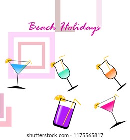 coctail summer holiday vector background
