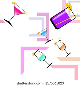 coctail summer holiday vector background
