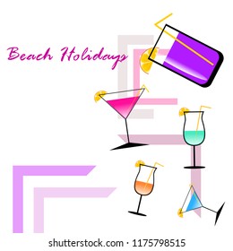 coctail summer holiday vector background