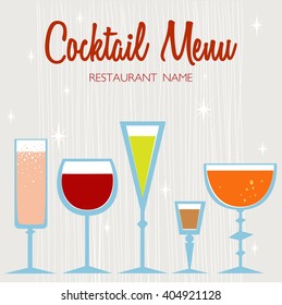 Coctails Menu Card Design. Vector illustration.