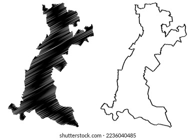 Cocula municipality (Free and Sovereign State of Guerrero, Mexico, United Mexican States) map vector illustration, scribble sketch Cocula map