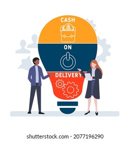 COD - Cash On Delivery acronym. business concept background.  vector illustration concept with keywords and icons. lettering illustration with icons for web banner, flyer