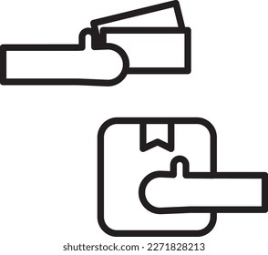 COD Cash On Delivery delivery service icons with black outline style. Shipping logistics symbol sign. Simple vector illustration. Related to package, fee, fast courier