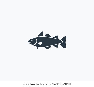 Cod fish icon isolated on clean background. Cod fish icon concept drawing icon in modern style. Vector illustration for your web mobile logo app UI design.