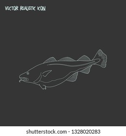 Cod fish icon line element. Vector illustration of cod fish icon line isolated on clean background for your web mobile app logo design.