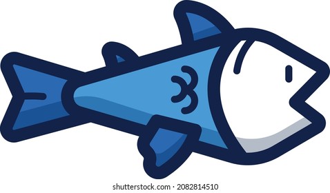 Cod fish illustration icon design flat animals