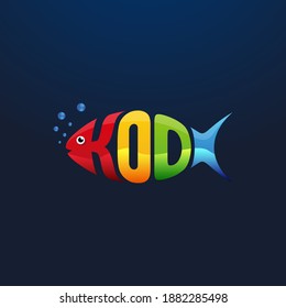 Ilustración de peces de bacalao Ilustración Icono, diseño de peces de bacalao colorido y divertido vector