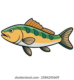 Cod fish isolated flat vector illustration on white background