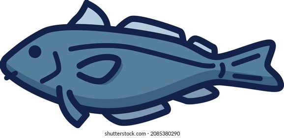 Cod illustration icon design flat animals
