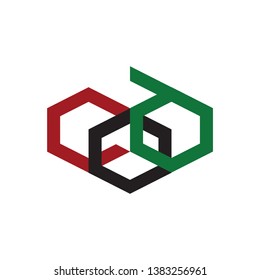 COD initial symbol. The letter in the form of a hexagon. Can be used for a company brand...