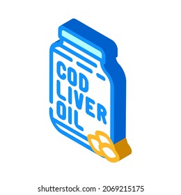 cod liver oil isometric icon vector. cod liver oil sign. isolated symbol illustration