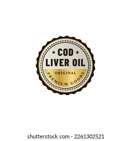 Cod liver oil label or Cod liver oil stamp vector isolated on white background. The best Cod liver oil label for premium product. Cod liver oil stamp or seal for any design.