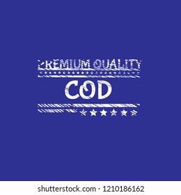 COD premium quality badge. premium quality package label. vintage stamp. designed for fishing
