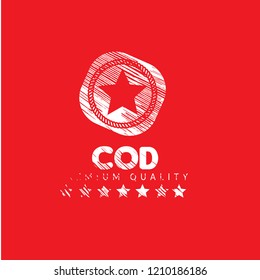 COD premium quality badge. premium quality package label. vintage stamp. designed for fishing