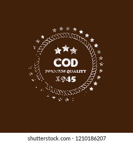 COD premium quality badge. premium quality package label. vintage stamp. designed for fishing