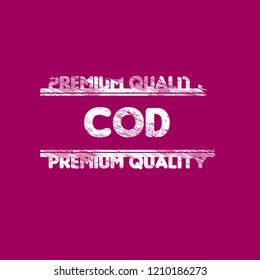 COD premium quality badge. premium quality package label. vintage stamp. designed for fishing