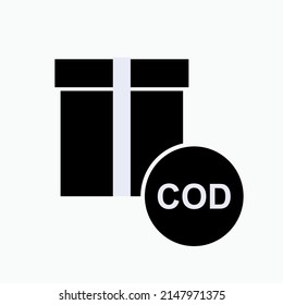 COD Text Icon as Cash On Delivery Abbreviation Symbol. Order and Modern Payment Transactions - Vector.