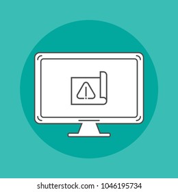 Codding line icon on monitor