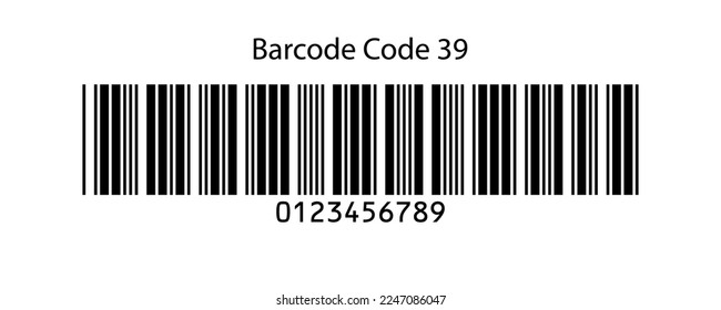 Code 39 barcode isolated on white background. Vector