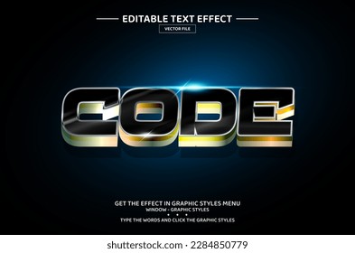 Code 3D editable text effect template