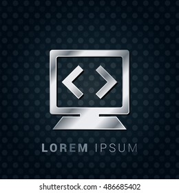 Code 3D Silver/Platinum/Steel Metallic Premium Icon / Logo Design