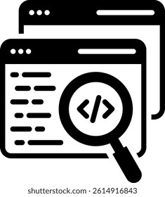 Code Analysis Icon Mixed Vector Illustration