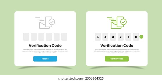 Code authentication and verification page popup design for web and mobile app