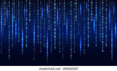 The code of the background matrix falling from the top. Vector particle pattern. Data transfer.