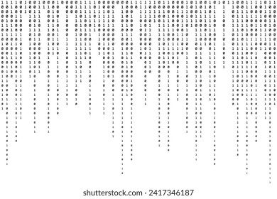 Code Binary Background. Computer One and Zero Texture. Data Technology Backdrop. Vector illustration
