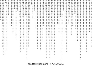 Code Binary Background. One and Zero Texture. Black and White Abstract Backdrop. Vector illustration