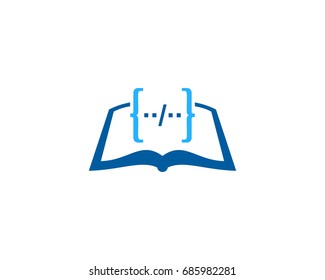 Code Book Icon Logo Design Element