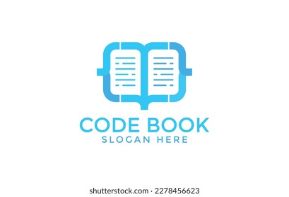 Code Book logo template, for programming, tech, media, colorful logo design for programming business or company. 