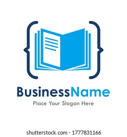 code book vector logo template. suitable for business, web, education, computer and art