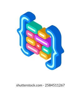 code brackets with letters nlp isometric icon vector. code brackets with letters nlp sign. isolated symbol illustration