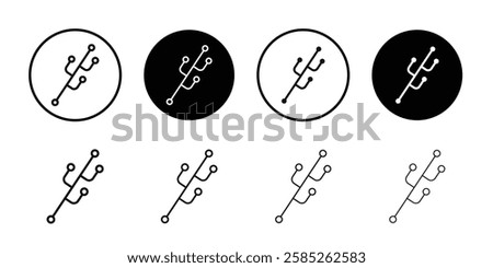 Code branch icon Black line art vector logo set