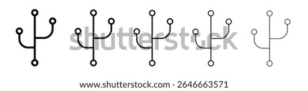 Code branch icon black and white vector sign