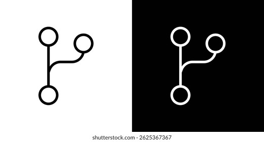 Code branch icon concept stroke on white background
